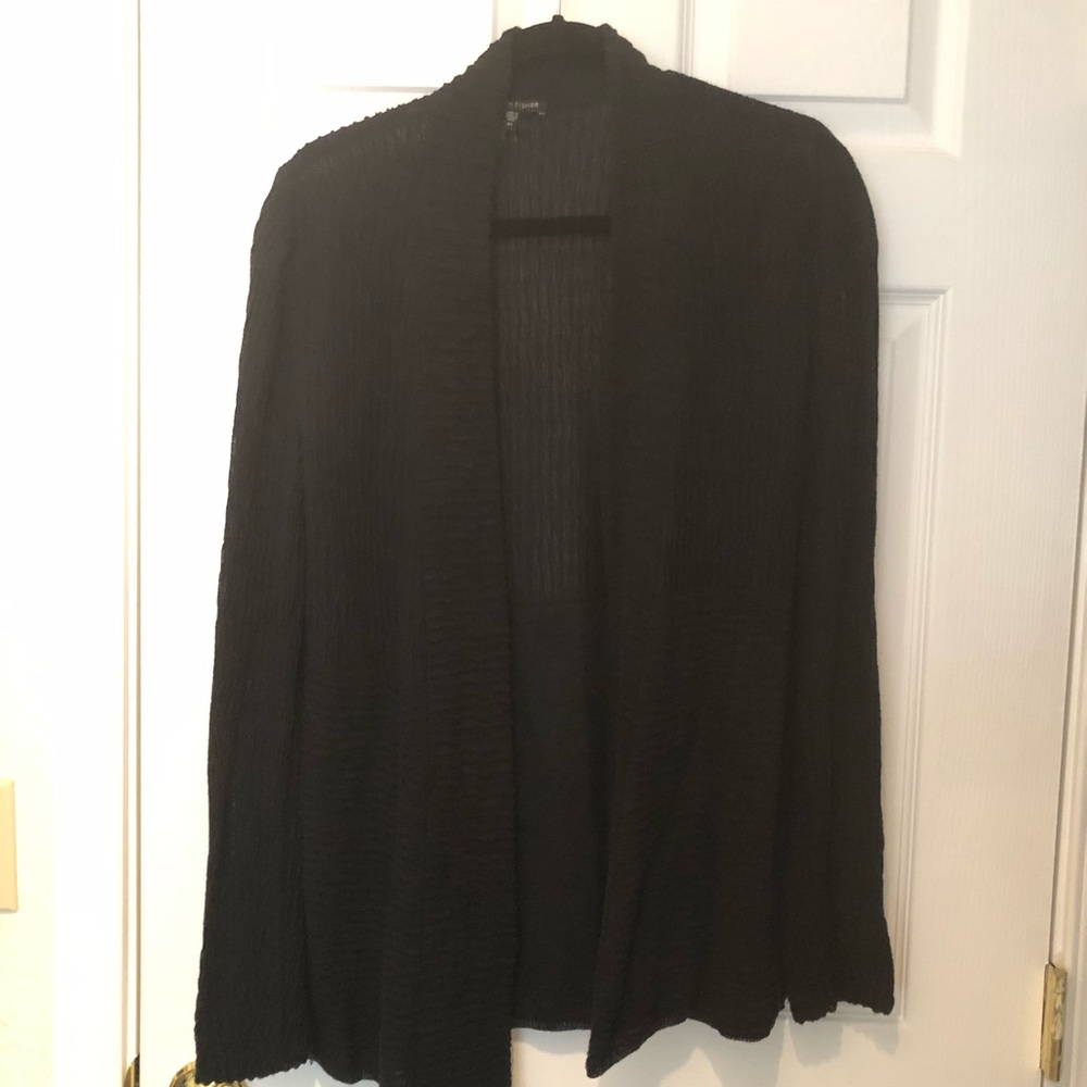 Eileen Fisher Kimono Style Black Cardigan